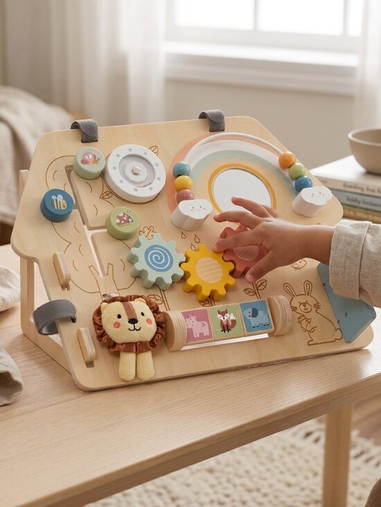 Tookytoy Other - Montessori Wooden Busy Board Activity Board Sensory Learning Toy New